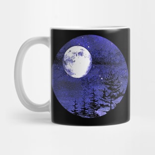 Nigth sky and moon in forest Mug